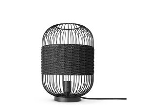 4061981217661 - Paco Home - Rattan Pendelleuchte Wohnzimmer Tischleuchte Boho Käfig Lampe Nachttisch Metall Schwarz (Ø24cm) Tischleute - Typ 4