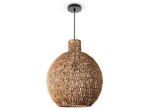 4061981217975 - Pendelleuchte Wohnzimmer Boho Korbleuchten Pendellampe Rattan Hängeleuchte Natur (Ø45 cm) Pendelleuchte - Typ 8 - Paco Home