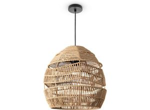 4061981218095 - Pendelleuchte Wohnzimmer Boho Korbleuchten Pendellampe Rattan Hängeleuchte Natur (Ø31 cm) Pendelleuchte - Typ 4 - Paco Home