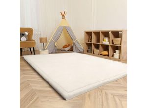 4061981218415 - Kinderteppich Kinderzimmer Teppich Baby Spielteppich Flauschig Rutschfest Deko 100x200 cm Creme - Paco Home