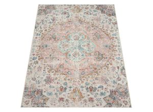 4061981219238 - Paco Home - Outdoor Teppich Wetterfest Balkon Küche Orient Muster Vintage Pink Creme Beige 80x150 cm