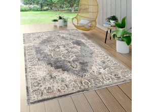 4061981219337 - Paco Home - Outdoor Teppich Wetterfest Balkon Küche Marokkanisch Muster Mandala Grau Beige 120x170 cm