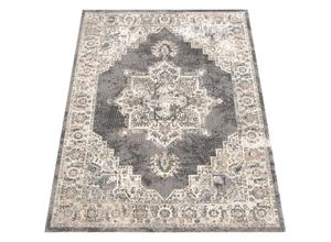 4061981219344 - Paco Home - Outdoor Teppich Wetterfest Balkon Küche Marokkanisch Muster Mandala Grau Beige 140x200 cm