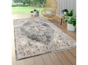 4061981219351 - Paco Home - Outdoor Teppich Wetterfest Balkon Küche Marokkanisch Muster Mandala Grau Beige 160x230 cm