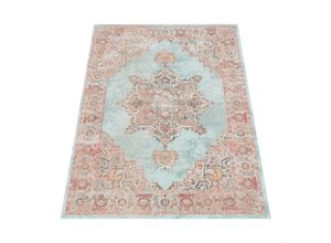 4061981219481 - Teppich Torres 275 Teppiche Gr B L 240 cm x 330 cm 8 mm 1 St blau (türkis) Orientalische Muster Kurzflor moderne Orient Optik Used-Look In- und Outdoor geeignet