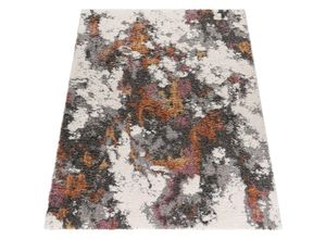 4061981219917 - Hochflor Teppich Wohnzimmer Esszimmer Shaggy Vintage Abstraktes Muster 80x150 cm Bunt 3 - Paco Home