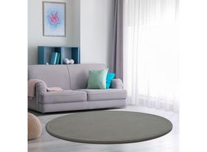 4061981220746 - Kinderteppich Kinderzimmer Teppich Baby Spielteppich Flauschig Rutschfest Deko Grau 160 cm Rund - Paco Home