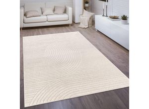 4061981221286 - Teppich Cotton 233 Teppiche Gr B L 160 cm x 230 cm 10 mm 1 St beige (creme) Esszimmerteppiche Kurzflor Uni Farben Hoch-Tief-Effekt Scandi-Look Outdoor geeignet