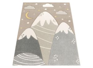 4061981222184 - Kinderteppich Teppich Kinderzimmer Junge Mädchen Berge Sterne Wolken Beige 160x230 cm - Paco Home