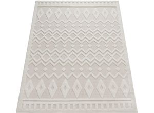 4061981223860 - Teppich Livorno 671 Teppiche Gr B L 200 cm x 280 cm 14 mm 1 St beige (creme) Esszimmerteppiche Uni-Farben Scandi Rauten Muster Hoch-Tief Effekt Outdoor geeignet