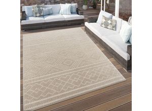 4061981224577 - Paco Home - Outdoor Teppich Wetterfest Teppich Wohnzimmer Boho Skandi Geometrisch Beige 60x100 cm