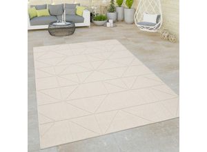 4061981224881 - Paco Home - Outdoor Teppich Wetterfest Balkon Wohnzimmer Geometrisches Muster Abstrakt Creme Creme 80x150 cm