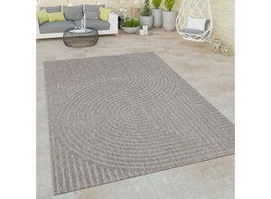 4061981224966 - Paco Home - Outdoor Teppich Wetterfest Wohnzimmer Balkonteppich Retro Muster Abstrakt Grau Grau 80x150 cm