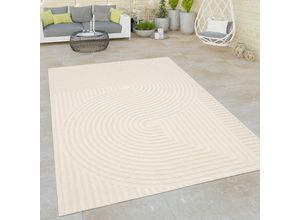 4061981225000 - Paco Home - Outdoor Teppich Wetterfest Wohnzimmer Balkonteppich Retro Muster Abstrakt Creme Creme 80x150 cm