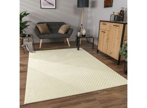 4061981228773 - Teppich Wohnzimmer Schlafzimmer Kurzflor Skandinavisches Boho Design Geometrisch 120x160 cm Creme - Paco Home