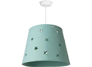 4061981228995 - Kinderleuchte Kinderlampe Kinderzimmer Pendelleuchte Stoff Sterne Jungen Mädchen Pendelleuchte Blau - Paco Home