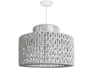 4061981229053 - Pendellampe led Hängeleuchte Wohnzimmer Schlafzimmer Esszimmer Schirm Papier E27 Pendelleuchte - Weiß Weiß (Ø40cm) - Paco Home