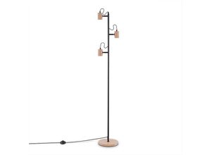 4061981230202 - Tischlampe Nachttischlampe E14 Stehlampe Minimalistisch Skandi E27 Holz Fuß Stehleuchte Natur (Ø235 cm) - Paco Home