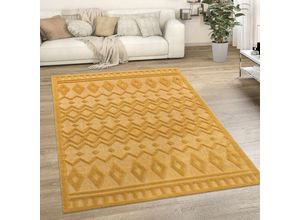 4061981230714 - Paco Home - Outdoor Teppich Wetterfest Wohnzimmer Küchenteppich Skandi Ethno Muster Uni 3D 200x280 cm Gelb 3