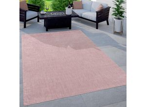 4061981231254 - Paco Home - In-& Outdoor Teppich Balkon Terrasse Küchenteppich Einfarbig Meliertes Muster Pink 120x160 cm