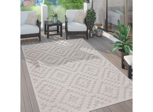 4061981232145 - Teppich Livorno 672 Teppiche Gr B L 240 cm x 340 cm 14 mm 1 St beige (creme) Esszimmerteppiche Uni-Farben Scandi Rauten Muster Hoch-Tief Effekt Outdoor geeignet