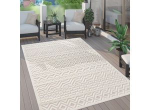 4061981232206 - Teppich Livorno 673 Teppiche Gr B L 240 cm x 340 cm 14 mm 1 St beige (creme) Esszimmerteppiche Uni-Farben Scandi Rauten Muster Hoch-Tief Effekt Outdoor geeignet