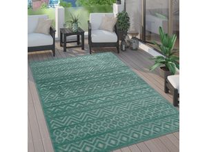 4061981233289 - Paco Home - Outdoor Teppich Wetterfest Wohnzimmer Küchenteppich Skandi Ethno Muster Uni 3D Türkis 160 cm Rund 4061981233289 - Paco Home - Outdoor Teppich Wetterfest Wohnzimmer Küchenteppich Skandi Ethno Muster Uni 3D Türkis 160 cm Rund
