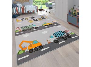 4061981235801 - Teppich Kinderzimmer Kinderteppich Spielteppich Rutschfest Grau Creme 200 cm Quadrat - Paco Home