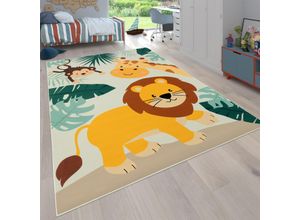 4061981236174 - Kinderteppich Bino 582 Teppiche Gr B L 240 cm x 340 cm 4 mm 1 St beige Kinder Kinderzimmerteppiche Spielteppich Motiv Tiere Löwe & Giraffe Kinderzimmer