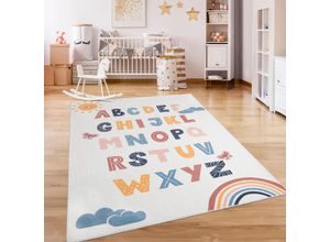 4061981236976 - Teppich Kinderzimmer Kinderteppich Kurzflor Rutschfest Herzen Sonne Regenbogen 80x150 cm Bunt - Paco Home