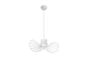 4061981237706 - Led Pendelleuchte Wohnzimmer Esszimmer Schlafzimmer Hängellampe Modern Stylisch Pendelleuchte - Weiß Weiß (Ø45 cm) - Paco Home