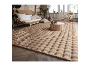 4061981240980 - Teppich Wohnzimmer Schlafzimmer Hochflor Skandinavisches Geometrisches Design 3D 80x150 cm Beige 3 - Paco Home 4061981240980 - Teppich Wohnzimmer Schlafzimmer Hochflor Skandinavisches Geometrisches Design 3D 80x150 cm Beige 3 - Paco Home