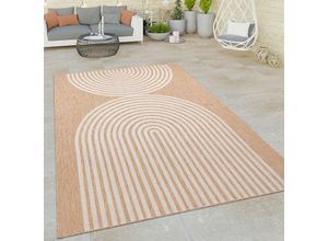 4061981243196 - Paco Home - Outdoor Teppich Wetterfest Balkon Teppich Flachgewebe Boho Geometrisch Beige 80x150 cm