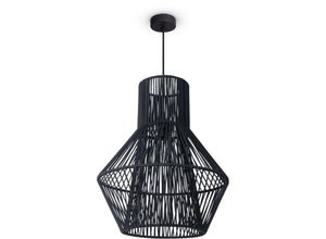 4061981243608 - Led Pendellampe Wohnzimmer Hängeleuchte Esszimmer Vintage Korboptik Boho Natur Pendelleuchte Schwarz 10 - Paco Home 4061981243608 - Led Pendellampe Wohnzimmer Hängeleuchte Esszimmer Vintage Korboptik Boho Natur Pendelleuchte Schwarz 10 - Paco Home