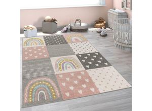 4061981245503 - Kinderteppich Teppich Kinderzimmer Mädchen Jungs Verschiedene Motive Und Größen 80x150 cm Creme Rosa Grau - Paco Home