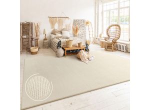 4061981302916 - Teppich Wohnzimmer Kurzflor Skandinavisches Boho Muster Moderne Einfarbige Deko 80x150 cm Beige - Paco Home