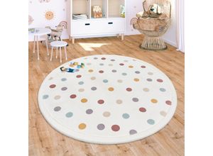 4061981304002 - Teppich Kinderzimmer Spielmatte Waschbar Rutschfest Regenbogen Planet Tiere Soft 160 cm Rund Bunt - Paco Home