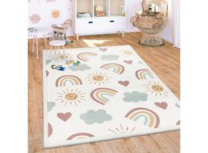 4061981304101 - Teppich Kinderzimmer Spielmatte Waschbar Rutschfest Regenbogen Planet Tiere Soft 80x150 cm Bunt 2 - Paco Home