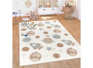 4061981304125 - Teppich Kinderzimmer Spielmatte Waschbar Rutschfest Regenbogen Planet Tiere Soft 120x160 cm Bunt 3 - Paco Home