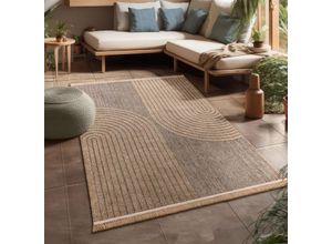 4061981305603 - Teppich Cologne 492 Teppiche Gr B L 120 cm x 160 cm 11 mm 1 St beige Fransenteppich Esszimmerteppiche Flachgewebe meliert Regenbogen mit Fransen Outdoor geeignet