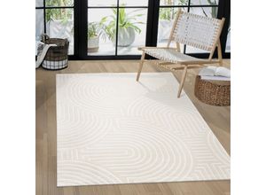 4061981306037 - Teppich Luzern 654 Teppiche Gr B L 240 cm x 340 cm 13 mm 1 St beige (creme) Esszimmerteppiche Kurzflor Uni Farben Hoch-Tief-Struktur Scandi Design