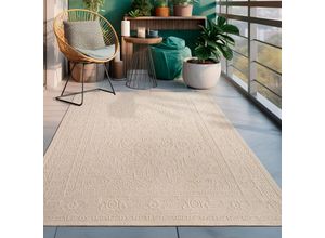 4061981306532 - Paco Home - Outdoor Teppich Wetterfest Balkon Orient Muster Vintage Einfarbig 200x280 cm Creme 2