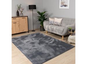 4061981306839 - Teppich Wohnzimmer Kurzflor Waschbar Einfarbiges Muster Weich Rutschfest Modern Anthrazit 300x400 cm - Paco Home 4061981306839 - Teppich Wohnzimmer Kurzflor Waschbar Einfarbiges Muster Weich Rutschfest Modern Anthrazit 300x400 cm - Paco Home