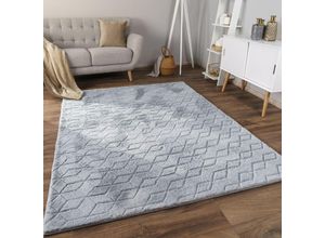 4061981307164 - Teppich Wohnzimmer Schlafzimmer Hochflor Skandinavisches Geometrisches Design 3D 60x100 cm Grau 5 - Paco Home