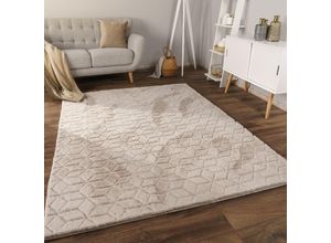 4061981307195 - Hochflor-Teppich Arnheim 745 Teppiche Gr B L 160 cm x 220 cm 26 mm 1 St beige Esszimmerteppiche Uni Farben modernes geometrisches Design besonders weich