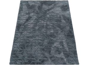 4061981307249 - Hochflor-Teppich Arnheim 745 Teppiche Gr B L 160 cm x 220 cm 26 mm 1 St grau (anthrazit) Esszimmerteppiche Uni Farben modernes geometrisches Design besonders weich