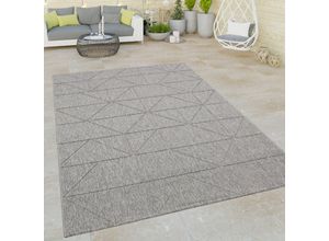 4061981310331 - Paco Home - Outdoor Teppich Wetterfest Balkon Wohnzimmer Geometrisches Muster Abstrakt Grau Grau 240x340 cm