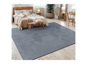 4061981311277 - Paco Home Teppich Wohnzimmer Schlafzimmer Kurzflor Skandinavisches Boho Muster Geometrisch 200x280 cm Anthrazit 7