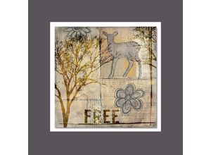 4062026302526 - Aludibondbild FREE DEER (BH 50x65 cm) WIEDEMANN