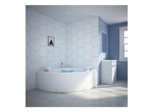 4062048004125 - Eckwhirlpool andros 160x160 Eckwanne Badewanne mit Whirlpool und Airpool Unterwasser LEDs inkl Spülfunktion des Rohrsystems - Tronitechnik